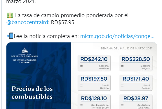 Gobierno dice los combustibles debieron subir 10 pesos y que asumirán deuda de 251 millones