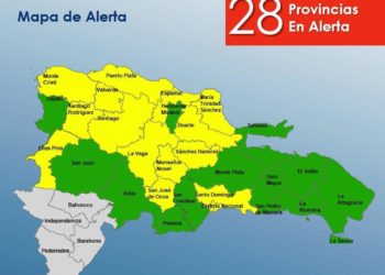 Alerta amarilla en provincias de República Dominicana por lluvias intensas